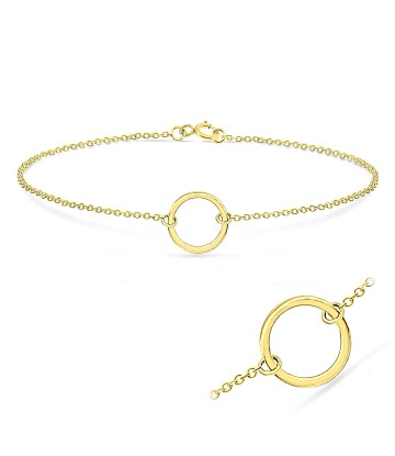 Round Gold Plated Silver Anklets ANK-106-GP